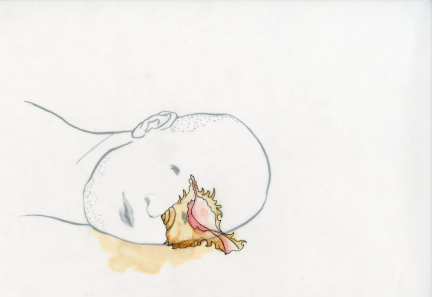 AK 001-13.Maskhara 12,2013,graphite and marker on layers of paper,14x17 inches-low res