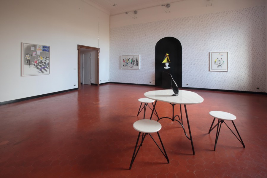 Charles Avery, What's so great about Happiness, The people and things from Onomatopoeia Part 2, 2014, installation view at Studio SALES di Norberto Ruggeri, Roma 12nov2014.b.