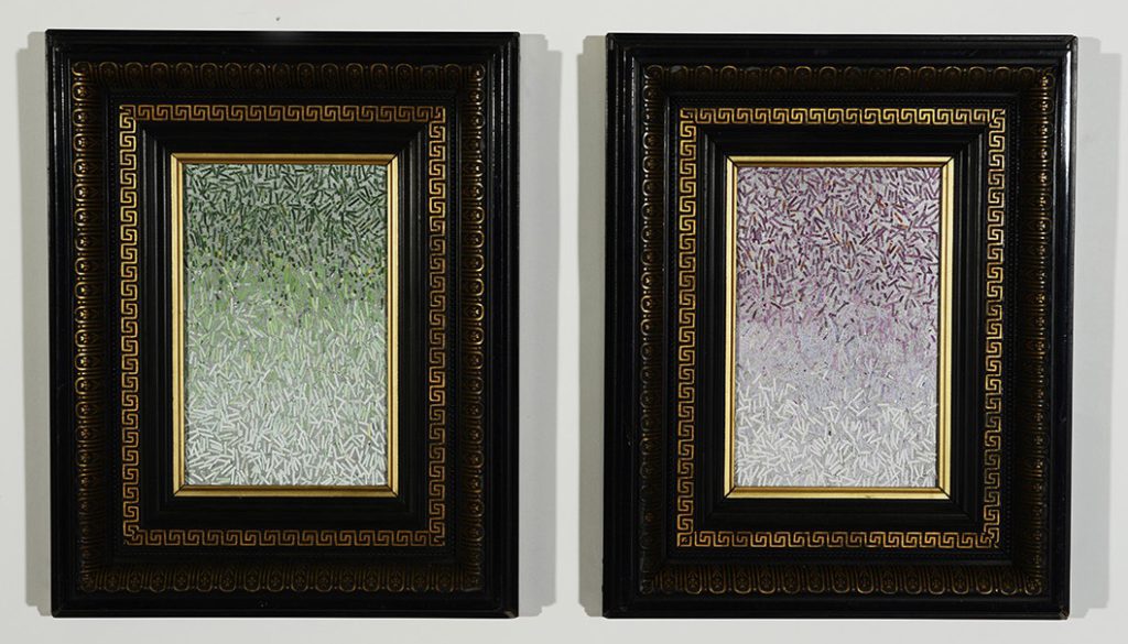 FF 027-24 Euros 600, 2024, coppia di collage di ritagli di banconote con cornici originali, cm36x29 cad. LR